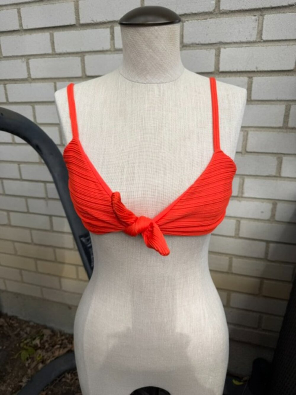 Mara Hoffman • Carla Tie Front Bikini Swim Top  Orange Sz M